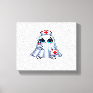 Cute Halloween ghost in a nurse's uniform Classic  Canvas Print