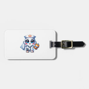 Cute Halloween ghost in a nurse's uniform Classic  Luggage Tag