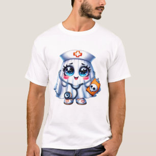 Cute Halloween ghost in a nurse's uniform Classic  T-Shirt