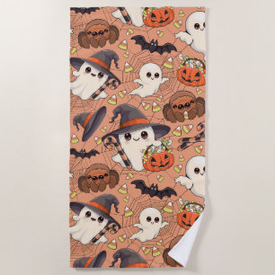 Cute Halloween Ghost Kawaii Style Beach Towel