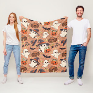 Cute Halloween Ghost Kawaii Style Fleece Blanket