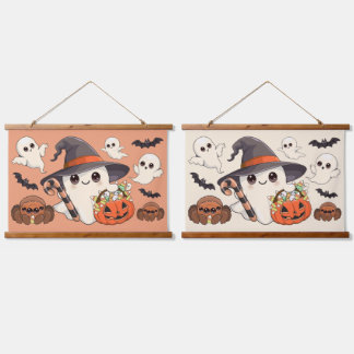 Cute Halloween Ghost Kawaii Style Hanging Tapestry
