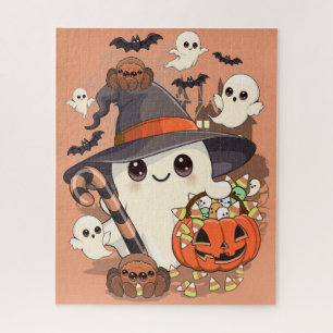 Cute Halloween Ghost Kawaii Style Jigsaw Puzzle