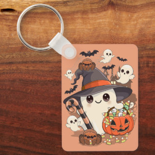 Cute Halloween Ghost Kawaii Style Key Ring