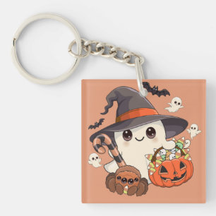 Cute Halloween Ghost Kawaii Style Key Ring