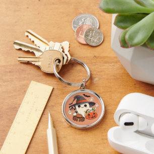 Cute Halloween Ghost Kawaii Style Key Ring