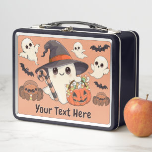 Cute Halloween Ghost Kawaii Style Metal Lunch Box