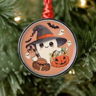 Cute Halloween Ghost Kawaii Style Metal Tree Decoration