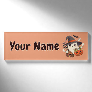 Cute Halloween Ghost Kawaii Style Name Tag