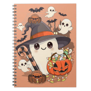 Cute Halloween Ghost Kawaii Style Notebook