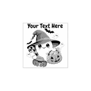 Cute Halloween Ghost Kawaii Style Rubber Stamp