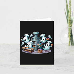 Cute Halloween Ghost Kitchen For Kids And Hallowee Card