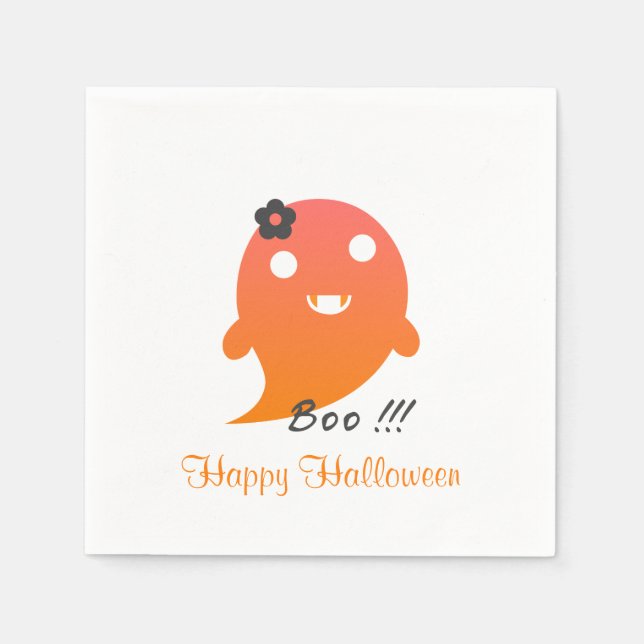 Cute Halloween Ghost Napkin (Front)