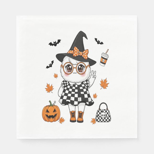 Cute Halloween Ghost Napkin (Front)