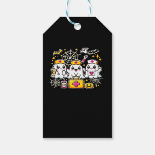 Cute Halloween Ghost Nurse Trio with Medical Kit a Gift Tags