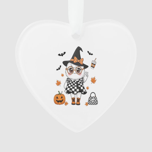 Cute Halloween Ghost Ornament (Front)