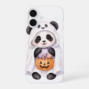 Cute Halloween Ghost Panda Pumpkin Candy iPhone 16 Case