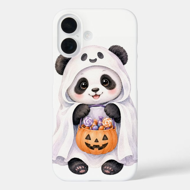 Cute Halloween Ghost Panda Pumpkin Candy iPhone 16 Case-Mate iPhone Case (Back)