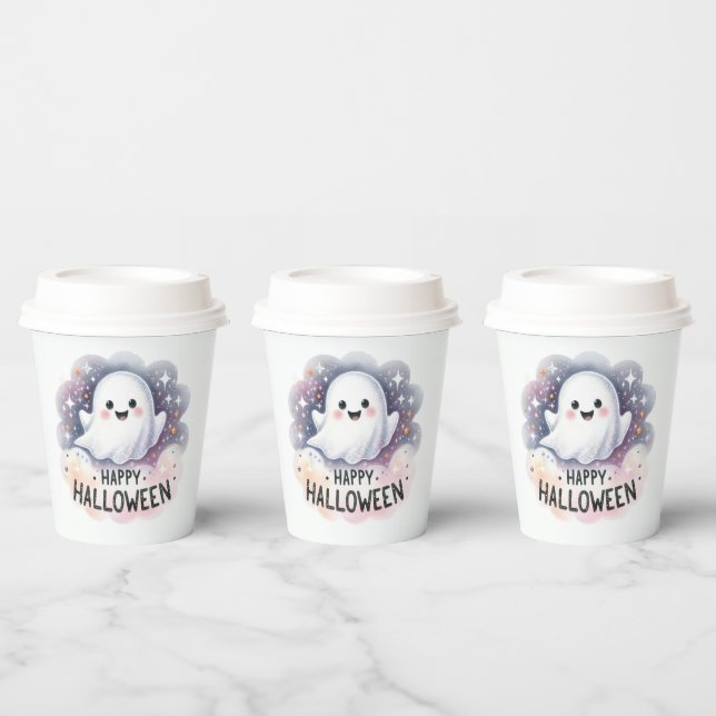 Cute Halloween Ghost Paper Cups (Multi)