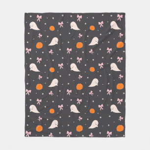 Cute Halloween Ghost Pattern Blanket   Black