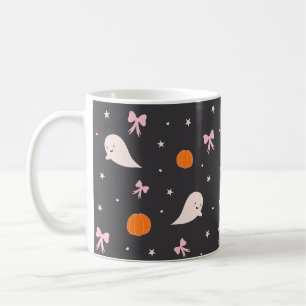 Cute Halloween Ghost Pattern Mug Black