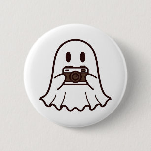 Cute Halloween Ghost Photographer 6 Cm Round Badge
