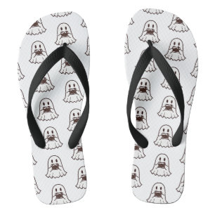 Cute Halloween Ghost Photographer Flip Flops