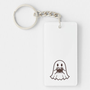 Cute Halloween Ghost Photographer Key Ring