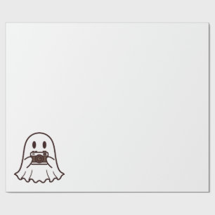 Cute Halloween Ghost Photographer Wrapping Paper
