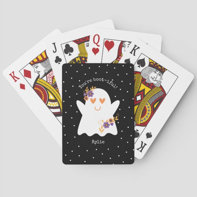 Cute Halloween Ghost  Playing Cards (Back)
