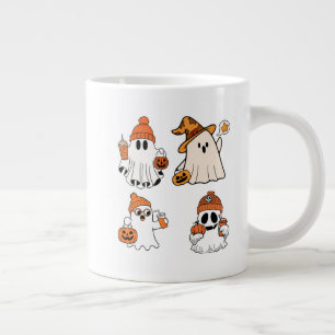 Cute Halloween Ghost Pumpkin Design Large Coffee Mug