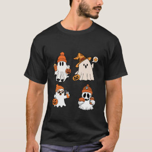 Cute Halloween Ghost Pumpkin Design T-Shirt