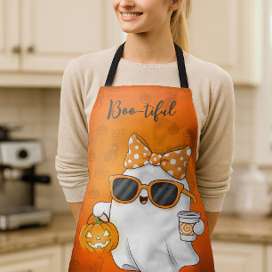 Cute Halloween Ghost Pumpkin Spice Personalised Apron