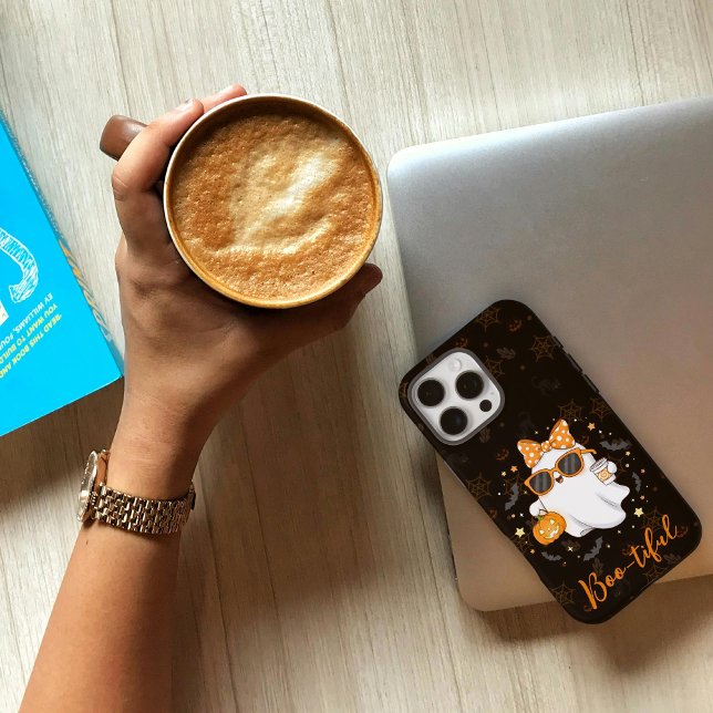 Cute Halloween Ghost Pumpkin Spice Personalised Case-Mate iPhone Case (Creator Uploaded)