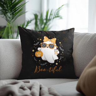 Cute Halloween Ghost Pumpkin Spice Personalised Cushion