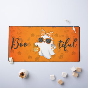 Cute Halloween Ghost Pumpkin Spice Personalised Desk Mat