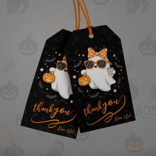 Cute Halloween Ghost Pumpkin Spice Personalised Gift Tags