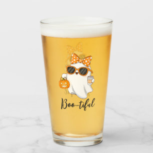 Cute Halloween Ghost Pumpkin Spice Personalised Glass