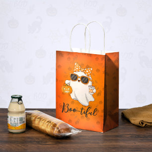 Cute Halloween Ghost Pumpkin Spice Personalised Medium Gift Bag