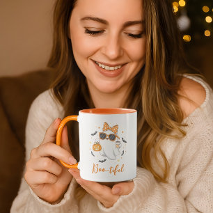 Cute Halloween Ghost Pumpkin Spice Personalised Mug