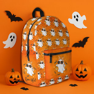 Cute Halloween Ghost Pumpkin Spice Personalised Printed Backpack