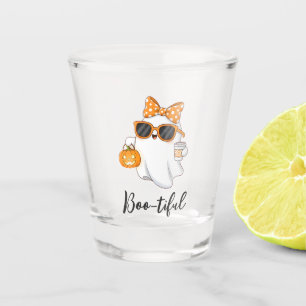 Cute Halloween Ghost Pumpkin Spice Personalised Shot Glass