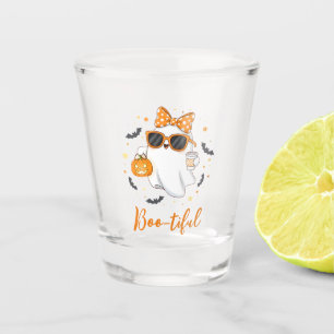 Cute Halloween Ghost Pumpkin Spice Personalised Shot Glass