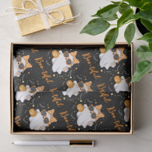 Cute Halloween Ghost Pumpkin Spice Personalised Tissue Paper