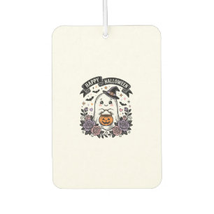 Cute Halloween Ghost Pumpkin Vintage Shirt Design_ Car Air Freshener
