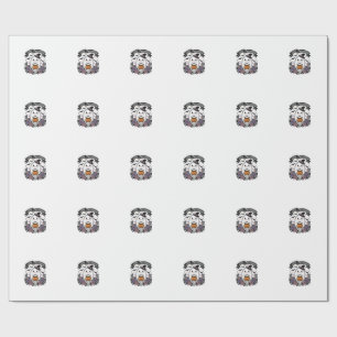 Cute Halloween Ghost Pumpkin Vintage Shirt Design_ Wrapping Paper