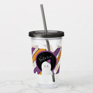 Cute Halloween Ghost Purple Pattern Acrylic Tumbler