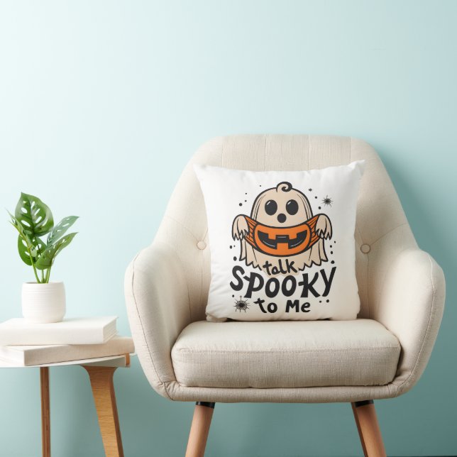 Cute Halloween Ghost Retro : Talk Spooky To Me Cushion (Chair)