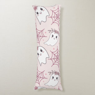 Cute Halloween Ghost & Spiderweb Pattern (2) Body Cushion