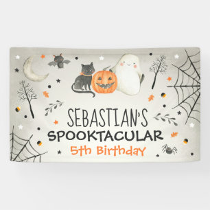 Cute Halloween Ghost Spooktacular Birthday Decor Banner